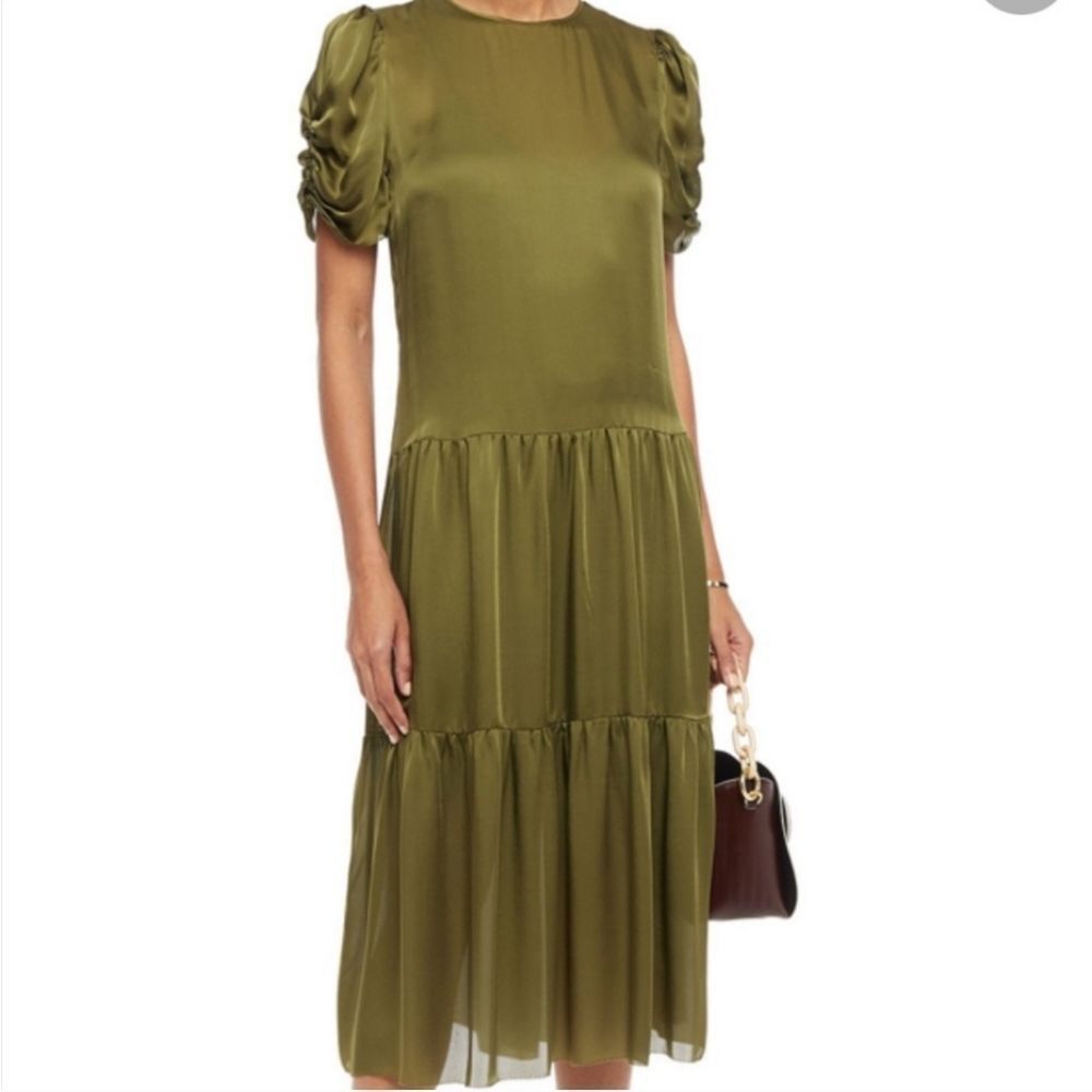 $378 CAMI NYC Winona 100% Silk Dress in Moss XS - Picture 2 of 11